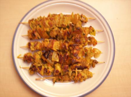 Brochettes de veau marinées facon marocaine.